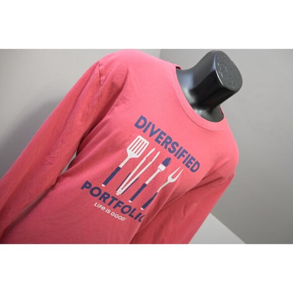 Life is Good Crusher Tee Shirt Cotton Blend Pink Long Sleeve Mens Size XL - Picture 4 of 8